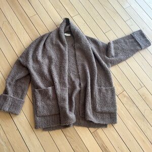 Cozy Brown Open-Front Cardigan